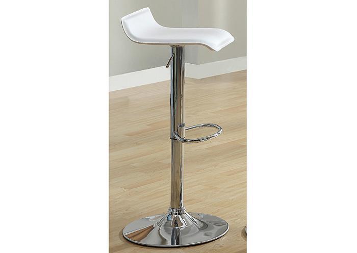 White & Chrome 29in Bar Stool-Set of 2 (East Coast Only),Jennifer Convertibles