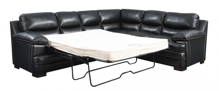 Wilton Black Leather Match Sofa - top-grain leather everywhere the body touches, vinyl sides,Jennifer Convertibles