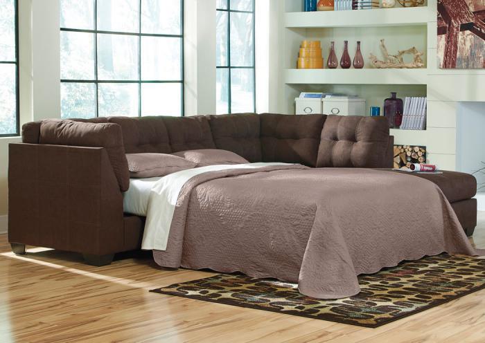 Walnut Right Arm Facing Chaise End Sleeper Sectional (I'm worth the wait!),Jennifer Convertibles