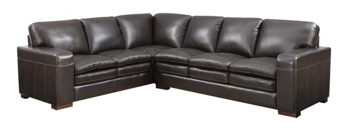 Merano Leather Match Sectional - Leather Match is top grain leather everywhere the body touches, vinyl sides.,Jennifer Convertibles