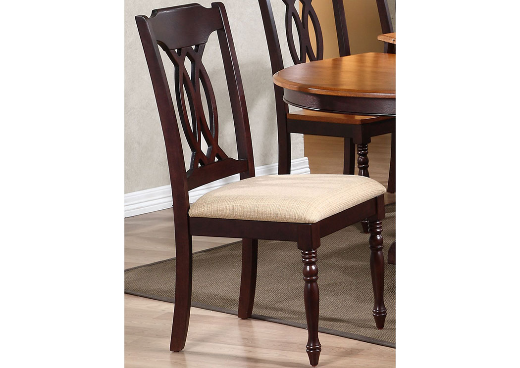 Upholstered Mocha Traditional Back Side Chair (Set of 2),Iconic