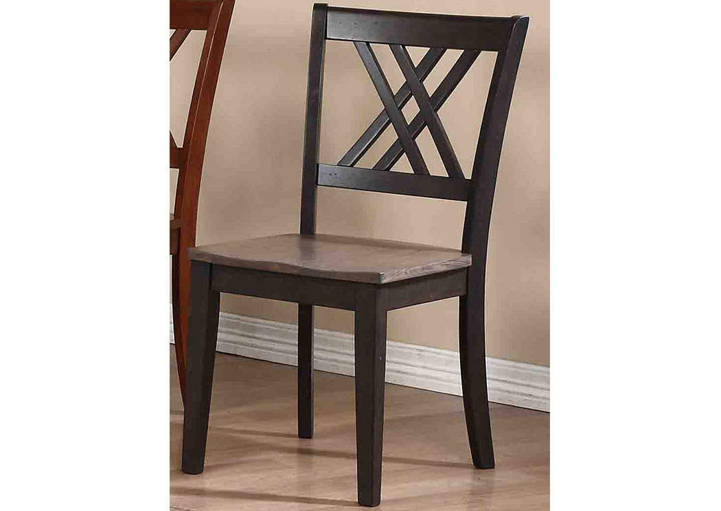 Grey Stone/Black Stone Double X-Back Side Chair (Set of 2),Iconic