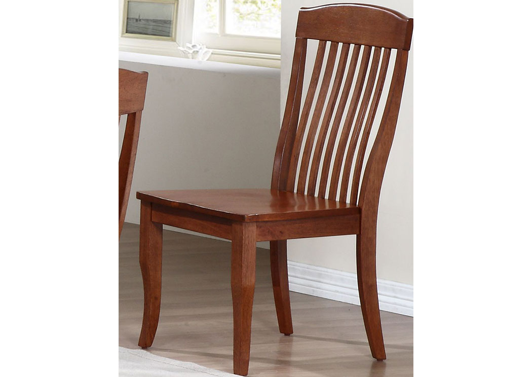 Cinnamon Contemporary Slat Back Side Chair (Set of 2),Iconic