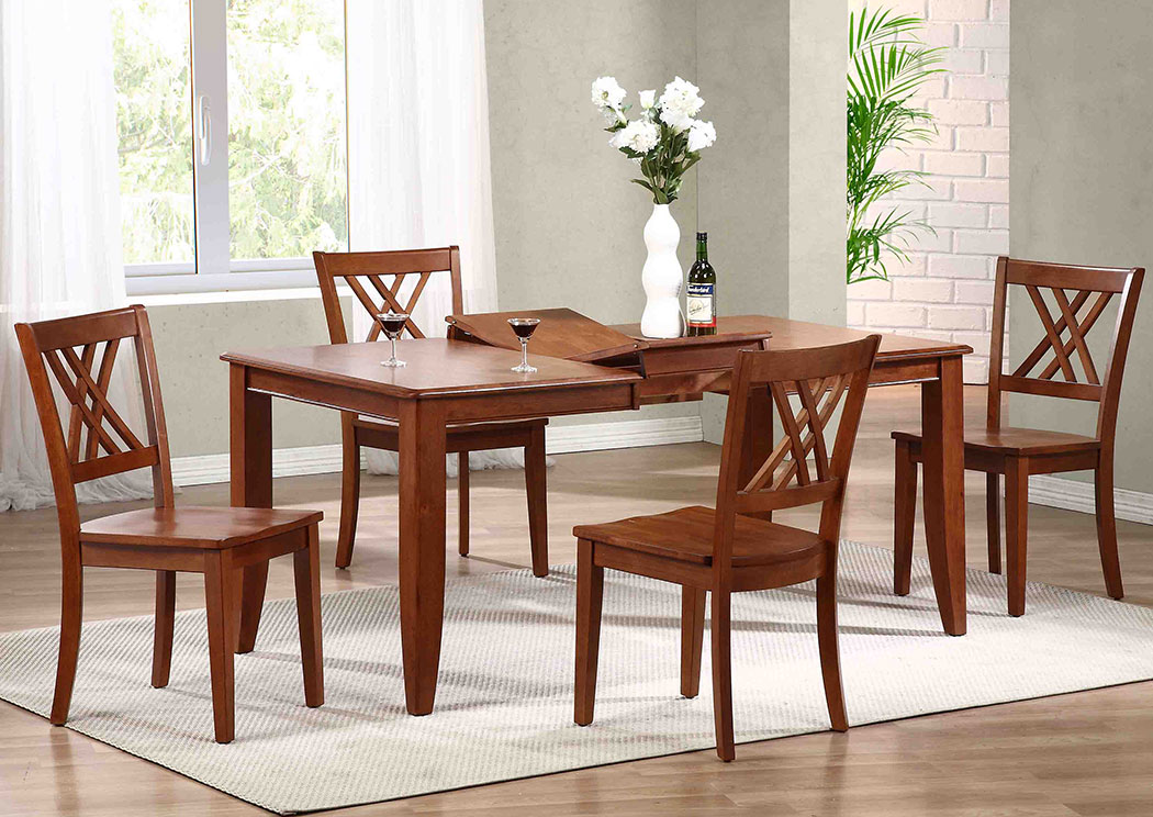 Cinnamon Rectangular Dining Table w/Contemporary Legs,Iconic