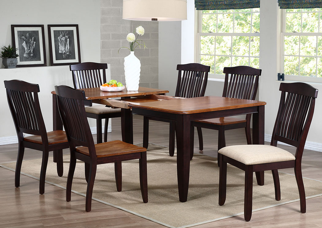 Whiskey/Mocha Rectangular Dining Table w/Contemporary Legs,Iconic