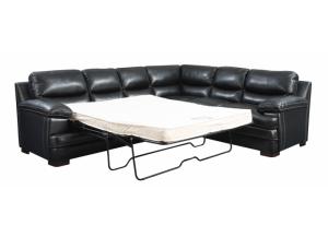 Image for Wilton Black Leather Match Sofa - top-grain leather everywhere the body touches, vinyl sides