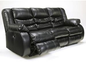 Image for Linebacker DuraBlend Black Reclining Sofa