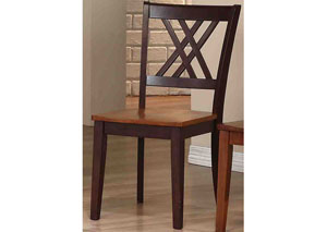 Whiskey/Mocha Double X-Back Side Chair (Set of 2)