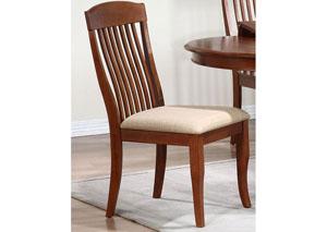 Image for Upholstered Cinnamon Contemporary Slat Back Side Chair (Set of 2)