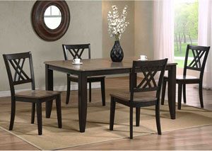 Grey Stone/Black Stone Rectangular Dining Table w/Contemporary Legs