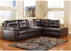 Jaclyn Chocolate Right Arm Facing Chaise Sofa