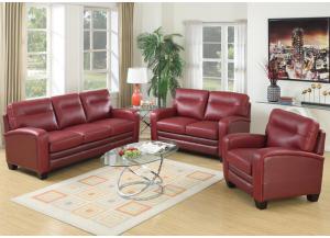 Image for Modena Venetian Red Leather Match Living Room