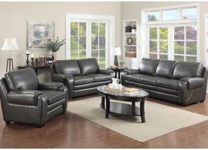 Image for Matera Gray Living Room Set* - *Leather Match is top-grain leather with vinyl sides