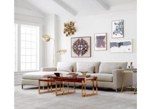 Image for Spencer Beige Linen Chaise Sofa by Dwell Studio